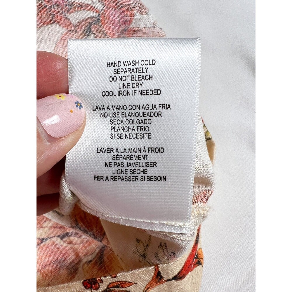 NWT‎ Evereve Char Floral Flutter Tank S Linen Ruffle Butter Yellow Feminine Boho - Picture 6 of 8